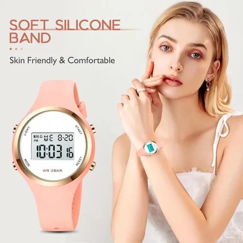 Miniatura 45 de Women LED Display Elecreonic Watch Fashion Chrono Alarm Digital Clock Woman Outdoor Sport Wirstwatch