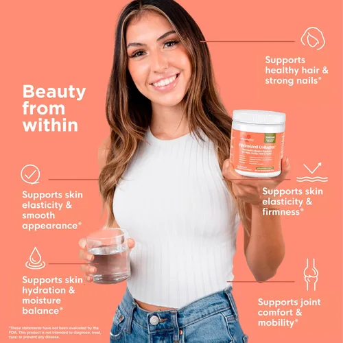 Miniatura 3 de Naturenetics Péptidos de colágeno para el cabello, la piel y las uñas – Apoya la hidratación de la piel y la fuerza del cabello – Colágeno