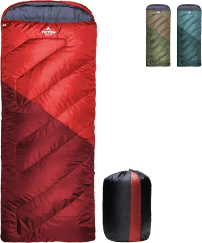 Miniatura 8 de Bolsas de dormir TETON Celsius Regular, 25F, 20F, 0F grados, bolsa para todo clima para adultos y niños, camping fácil y cálido, bolsa de viaje