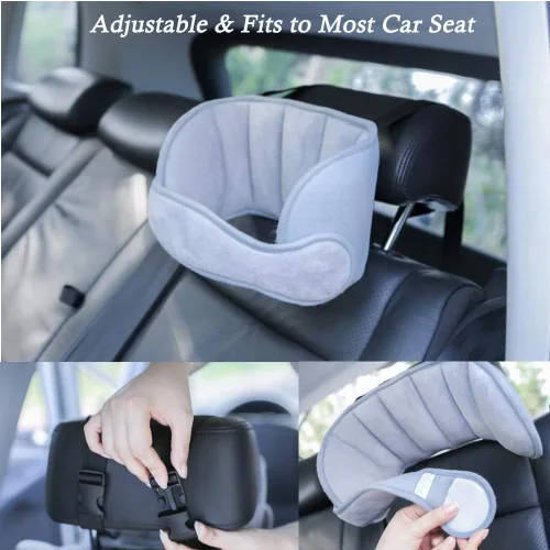 Miniatura 6 de Banda de apoyo para la cabeza del asiento de automóvil para bebé, cómodo soporte de almohada para cabeza y cuello, ajustable, alivio del cuello