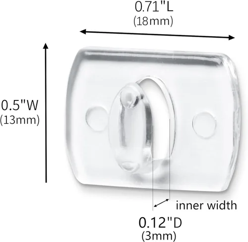Miniatura 2 de MOVELYST 100 mini clips de luz transparentes con 120 tiras adhesivas, mini ganchos de pared para interiores sin daños para colgar, clips extraíbles
