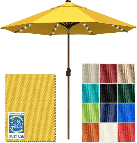 Miniatura 59 de EliteShade - Sombrilla solar de 9 pies / 2.74 metros, con 80 luces LED para patio, mesa al aire libre, con ventilación y cubierta que no se decolora