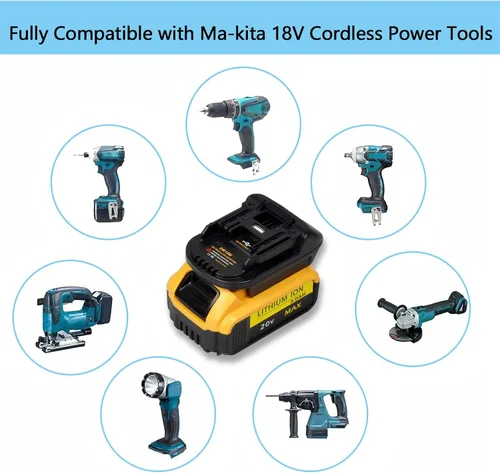 Miniatura 6 de Adaptador de batería DM18M compatible con Dewalt 18v-20v y para baterías de litio Milwaukee 18v M18, funciona compatible con herramientas eléctricas