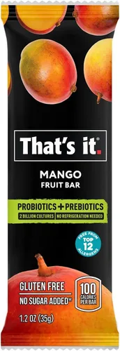 Miniatura 2 de Eso es todo. (Paquete de 12 unidades de mango) Barra de fruta probiótica, refuerzo de la inmunidad y apoyo a las culturas activas para promover