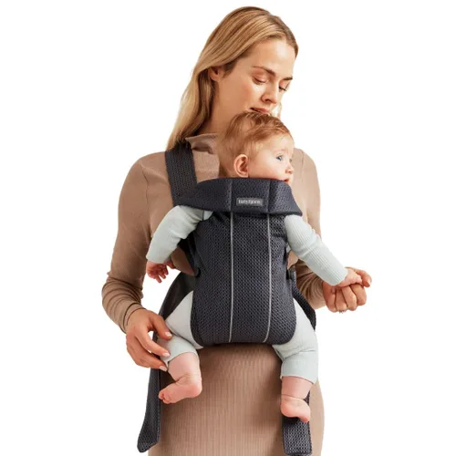 BabyBjörn Portabebés Mini, antracita, malla 3D | Portabebés para recién nacidos (7-25 libras), ergonómico, fácil de usar