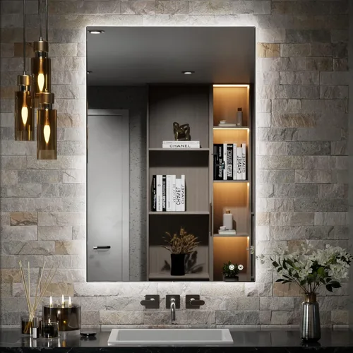 Miniatura 42 de TETOTE - Espejo retroiluminado para baño con luz, botón táctil regulable y función antivaho (horizontal o vertical)
