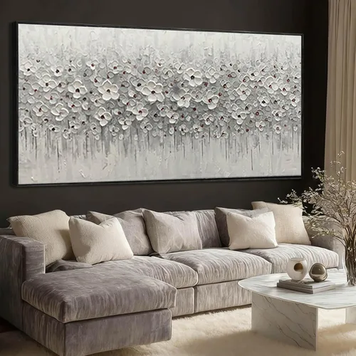 Miniatura 16 de SDYA Lienzo abstracto para pared, decoración de pared gris y azul, pintura moderna de lienzo de 20 x 40 x 3 p, decoración para dormitorio, oficina