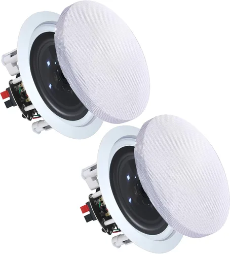Vaiyer Par de altavoces de techo de 6.5 pulgadas y 400 vatios (por par) para sistema de cine en casa, montaje empotrado en la pared en el techo de 2
