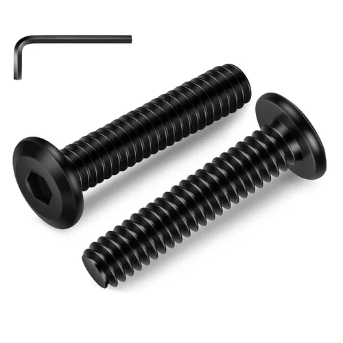 Tornillos de cabeza plana de 5/16-18 x 1-1/2 pulgadas, tornillos de conector avellanados, acero inoxidable 18-8 (304), óxido negro, totalmente