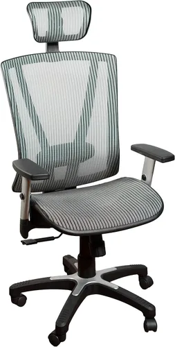 ErgoMax - Silla de oficina ergonómica ajustable verde de 53 pulgadas, silla ergonómica de oficina en casa, silla ergonómica con reposacabezas,