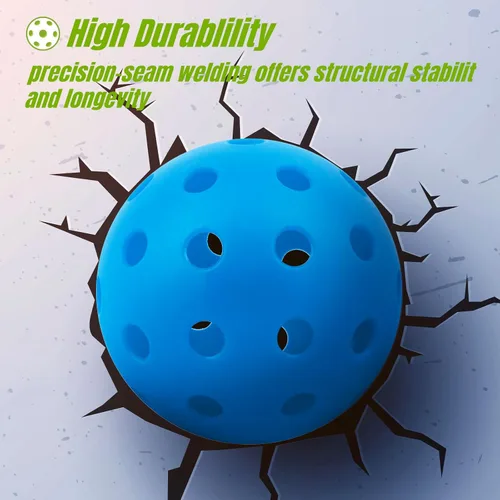 Miniatura 4 de Muka Paquete de 10 bolas de pickleball con bolsa de cordón, bolas de pickleball de 40 agujeros para exteriores