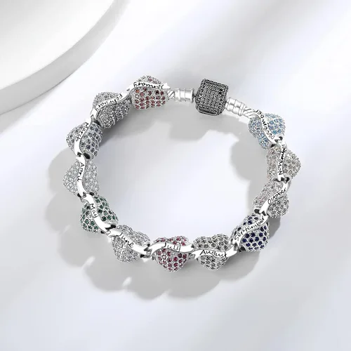 Miniatura 7 de Abalorios de plata de ley 925 con dije de corazón de amor para pulsera Pandora, apto para el día de la madre, Navidad, regalo de cumpleaños