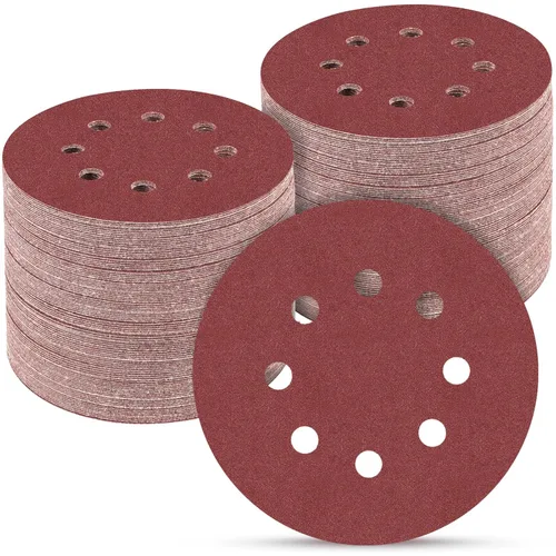 Miniatura 15 de 165 piezas, discos de lija de 5 pulgadas redondos, papel de lija de gancho y bucle para lijadora orbital aleatoria, grano 40 60 80 120 150 240 320