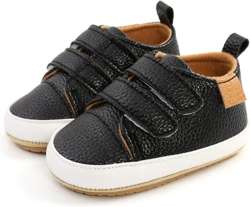 Miniatura 4 de Tenis de tobillo alto unisex para bebés, niños y niñas, suela de goma suave, zapatos de cuna para niños pequeños