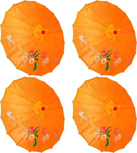 TJ Global Pack de 4 sombrilla japonesa china para niños de 220 in para bodas fotografías disfraces cosplay decoración y otros eventos 4 paraguas