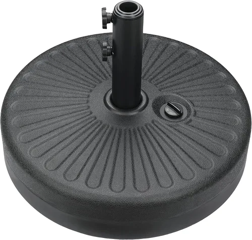 Miniatura 10 de YSSOA Base de sombrilla para exteriores resistente de 24.2 libras, soporte redondo de 17.72 pulgadas para patio, jardín, césped, bronce