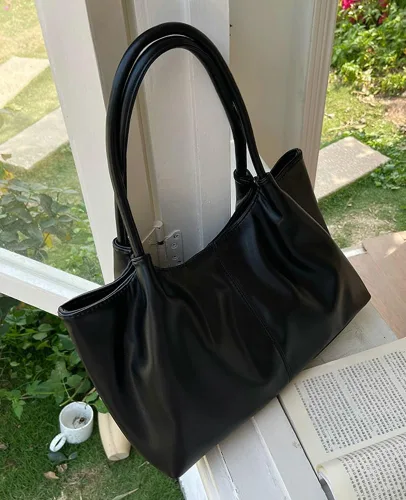 Miniatura 5 de Bolso de mano para mujer, bolso de hombro, bolso de mano de poliuretano suave, bolso de hombro grande a la moda, bolso de mano con asa superior
