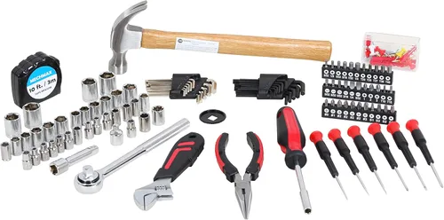 Miniatura 9 de MECHMAX Kit de herramientas de 149 piezas, juego de herramientas manuales para reparación del hogar y automóvil con martillo, llave de vaso