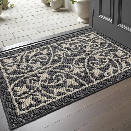 Miniatura 14 de DEXI Felpudo para puerta frontal del pasillo, alfombra de bienvenida interior, delgada de bajo perfil, antideslizante y lavable, para atrapar