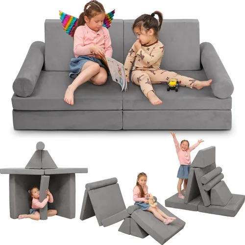 Miniatura 9 de Betterhood Sofá Modular de Juegos para Niños, Sofá para Niños para Construir Fuerte en Sala de Juegos, Cojín de Espuma Convertible para Niños