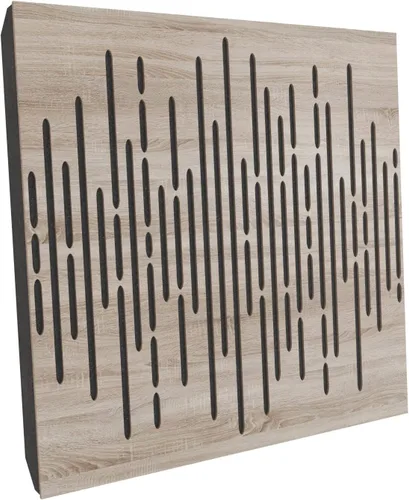 Miniatura 2 de Panel acústico difuso de absorción de sonido, «onda» para estudio de grabación Laminado en madera: (Sonoma), (paquete de 4)