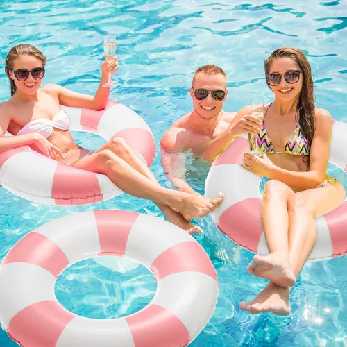 Miniatura 6 de 2 flotadores inflables para piscina, fiesta, lago, playa, adultos, flotadores, tubos de natación, flotadores para decoración de fiesta de playa