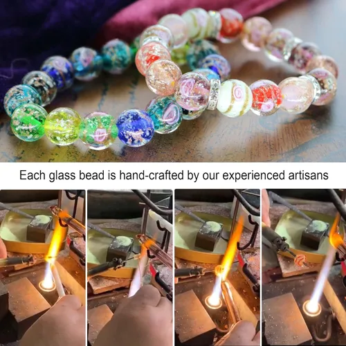 Miniatura 3 de Artsy Crafts - 60 cuentas surtidas de luciérnaga que brillan en la oscuridad de 0.472 in (0.472 in), cuentas de vidrio luminosas para hacer joyas
