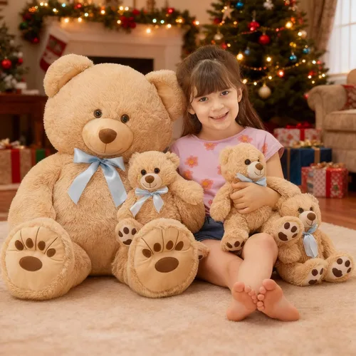 Miniatura 7 de MorisMos Oso de Peluche Gigante Animal de Peluche con Osos Bebé, 35.4'' Oso Grande de Peluche Mamá, 3 Pequeños Osos de Peluche Animales de Peluche a