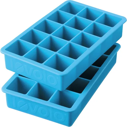 Miniatura 7 de Tovolo Bandeja de silicona para cubitos de hielo, color rojo manzana caramelo, paquete de 2 moldes para bandejas de hielo sin BPA para bebidas