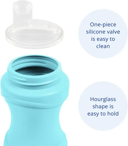 Miniatura 2 de Re-Play - Tazas de transición con boquilla para niños de 1 año - Boquilla blanda de silicona de grado médico y tapa para viajes, forma de reloj