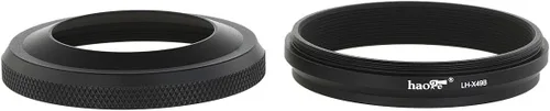 Miniatura 3 de Haoge LH-X49B 2 en 1 - Juego de parasol de lente ultrafino de metal con anillo adaptador para cámara Fuji Fujifilm FinePix X70 X100 X100S X100T