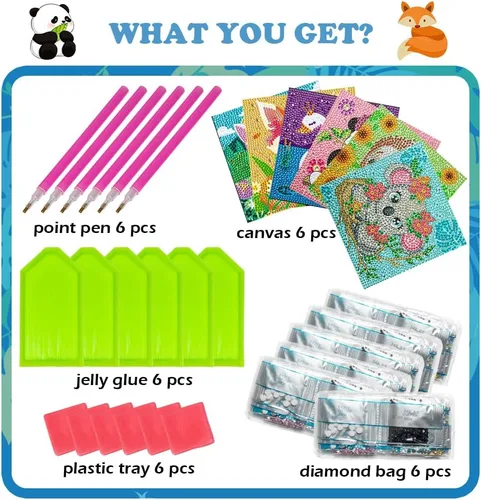 Miniatura 3 de Kits de Arte de Diamante Labeol para Niños, Manualidades para Niñas de 6-8-10-12 años, Arte de Diamante Fácil para Hacerlo Tú Mismo, Adhesivos