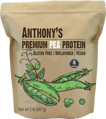 Miniatura 2 de Anthony's Proteína de guisante premium de 2 libras y copos de levadura nutricionales 1 libra