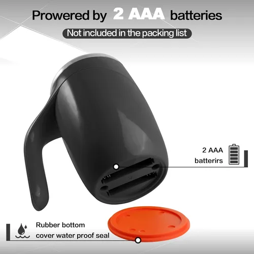 Miniatura 3 de Taza de café con agitación magnética automática, taza giratoria para mezcla en casa, oficina y viaje, divertida taza eléctrica de acero inoxidable