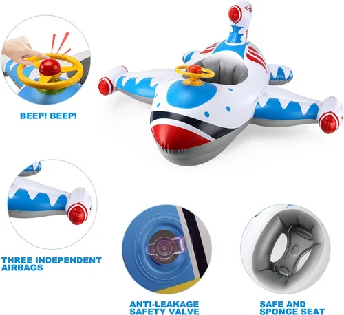 Miniatura 3 de Swimbobo Toddler Pool Float with Seat Boat Inflatable Ride-on Car for Kids Outdoor Toys