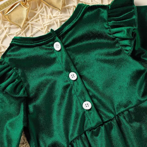Miniatura 53 de GRNSHTS Ropa de primer cumpleaños para niña de terciopelo de un año de edad, mameluco de manga larga + diadema, 2 piezas de trajes de pastel