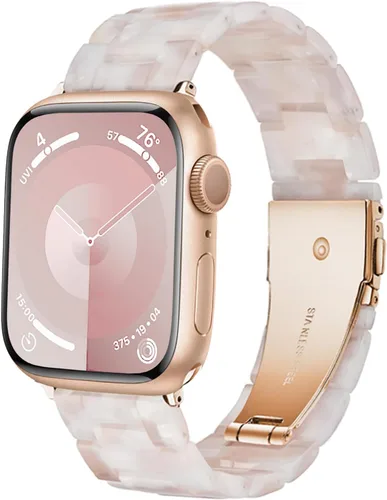 Miniatura 19 de Compatible con Apple Watch Band de 1.614 in, 1.575 in, 1.496 in o 1.929 in, 1.772 in, 1.732 in, 1.654 in, correa de repuesto de resina ligera Blanco