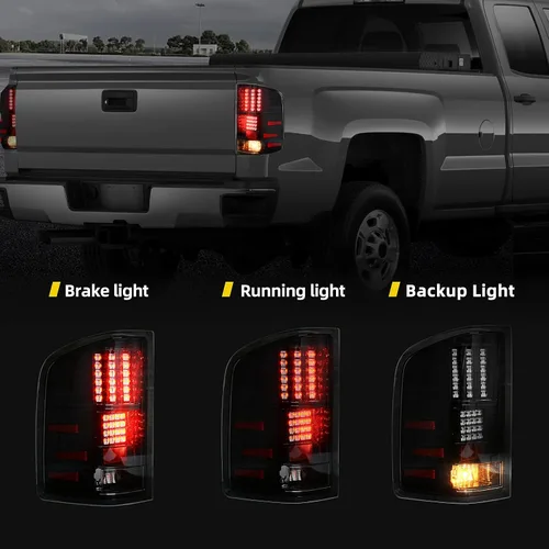 Miniatura 4 de DWVO Conjunto de luz trasera LED compatible con Chevy 2008-2013 Silverado 1500, 2008-2014 Silverado 2500 y 3500, 2007 New Body Style, 12-14 GMC