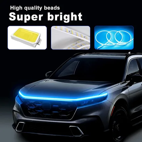 Miniatura 3 de Tira de Luz LED Cortable para Debajo del Capó del Coche, Tiras LED para Motor Automotriz, Luz Direccional Guía Decorativa, Impermeable IP66