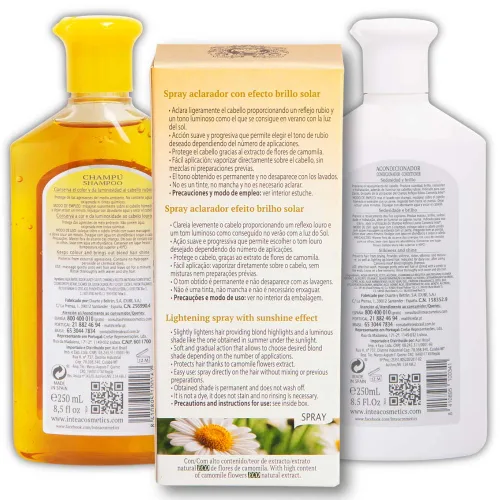 Miniatura 7 de Camomila Intea - Juego de champú y acondicionador – Realzador de reflejos hecho con extracto de manzanilla natural – Loción aclaradora de cabello