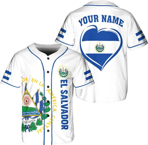Miniatura 8 de Parvii Camiseta de béisbol personalizada de El Salvador Orgulloso, camiseta de El Salvador, camiseta de El Salvador, Jersey de El Salvador