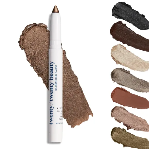 twenty/twenty beauty Visionary - Lápiz de sombra de ojos en crema brillante, seguro para ojos sensibles, desarrollado por oftalmólogos, vegano,