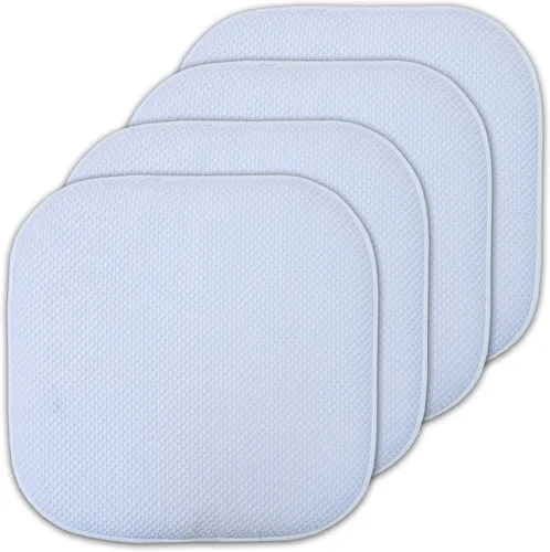 Miniatura 117 de Sweet Home Collection Cojines de espuma viscoelástica para silla, antideslizantes, diseño de panal de abeja, 16 x 16 pulgadas, paquete de 2