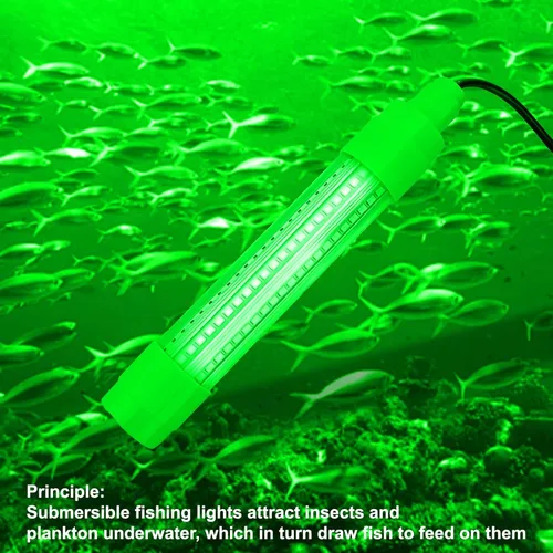 Miniatura 2 de Linkstyle Luz de pesca sumergible subacuática de 126 LED con cable de 16.4 ft, 13 W CC 12 V 33.8 fl oz LED buscador de peces lámpara de atracción +