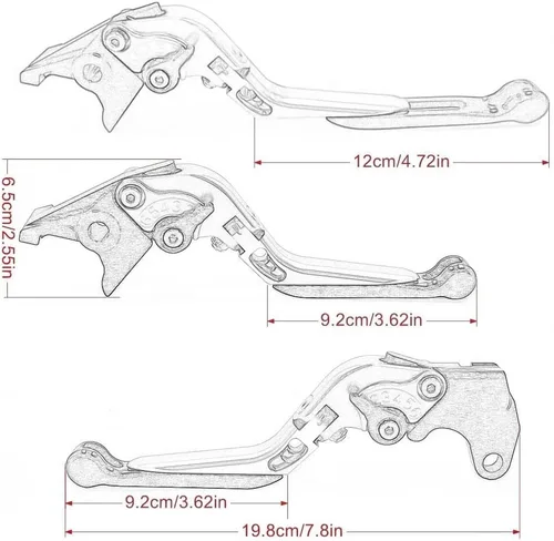 Miniatura 2 de Clutch Brake Lever Handle for FZ8 for FZ-8 for FZ 8 2011-2015 2016 2017 2018 2019 2020 Adjustable Folding Extendable Brake Clutch Levers Handle(1)
