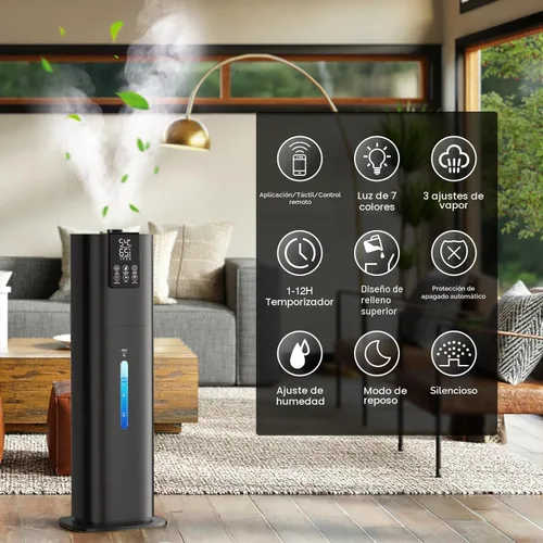 Miniatura 3 de Honovos Smart Humidifiers Large Room Bedroom Home, 2.11Gal(8L) Quiet Top Fill Cool Mist Humidifier, Smart App & Remote Control, 3 Speed Humidifier