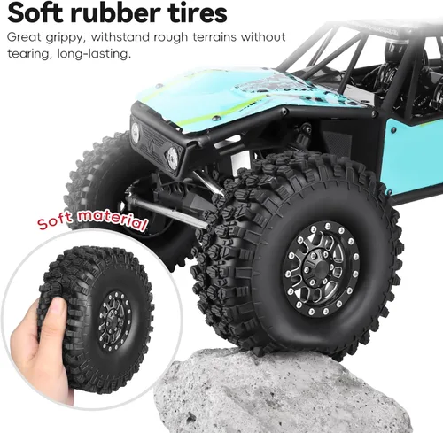 Miniatura 5 de Juego de ruedas y neumáticos Beadlock de aluminio de alto agarre 1.9 para Traxxas TRX-4 Axial SCX10 Capra RC4WD Redcat Gen8 escala 1/10 RC Crawler