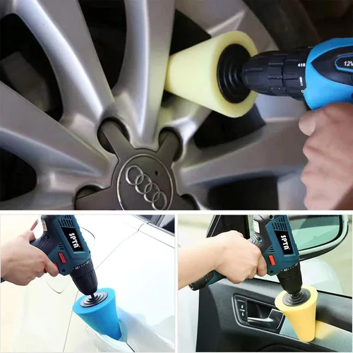 Miniatura 3 de Kit de pulidores y pulidores de automóvil para taladro, 14 piezas de rueda de pulido de taladro de bolas de espuma, bolas de esponja para ruedas
