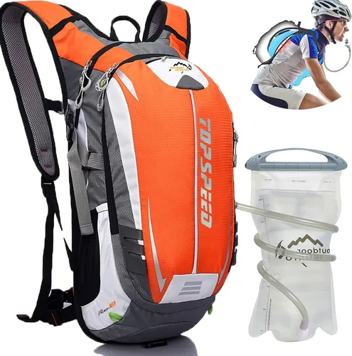 Miniatura 7 de INOXTO Mochila de hidratación, mochila de hidratación de 18 L, mochila de agua ligera con bolsa de agua de 2 litros, mochila para senderismo