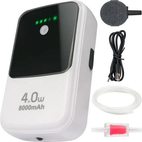 Miniatura 9 de Ghosthorn Aireador recargable silencioso para peces, bomba de aire de acuario de gran capacidad con clip universal para la mayoría de los cubos